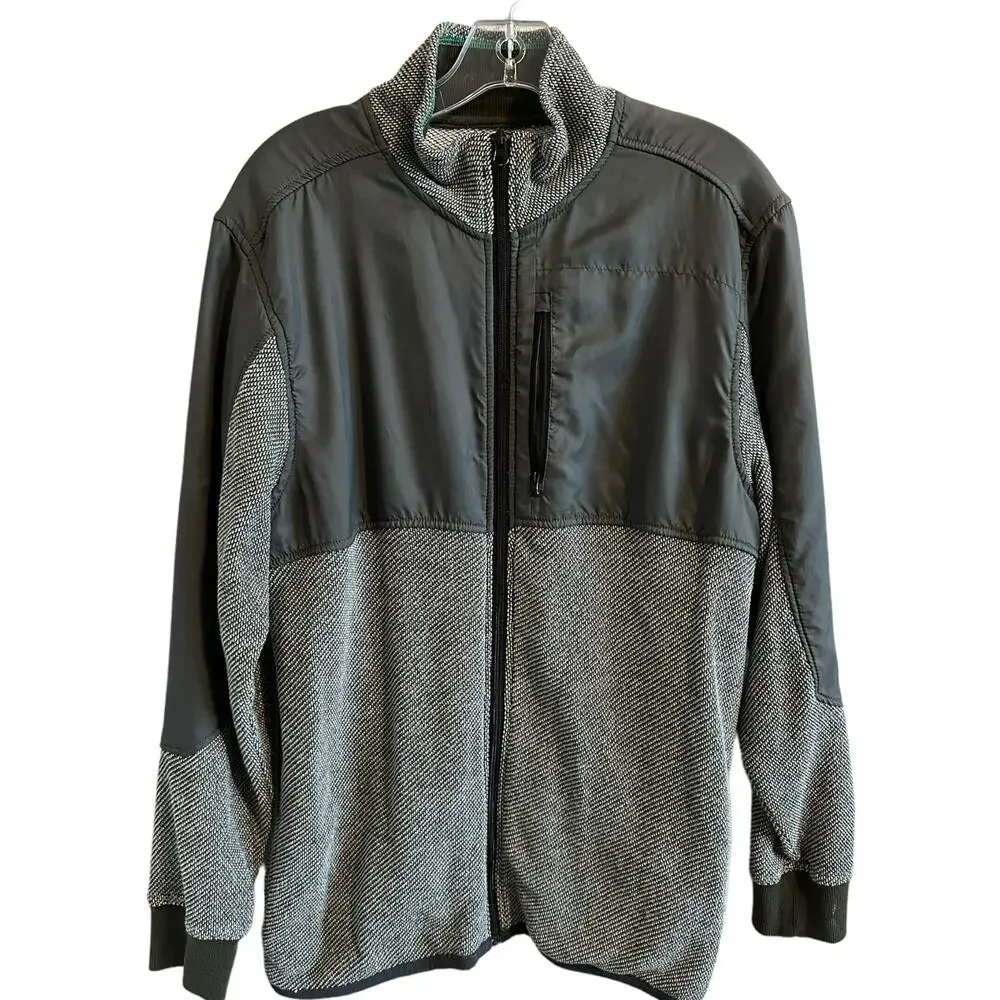 Unionbay Men's Medium Gray Long Sleeve Zip Up Lightweight Cotton Blend Jacket